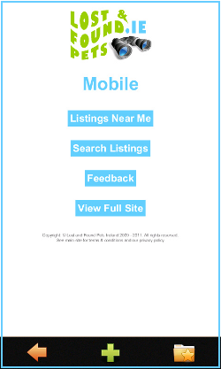 Mobile Site Home Screen